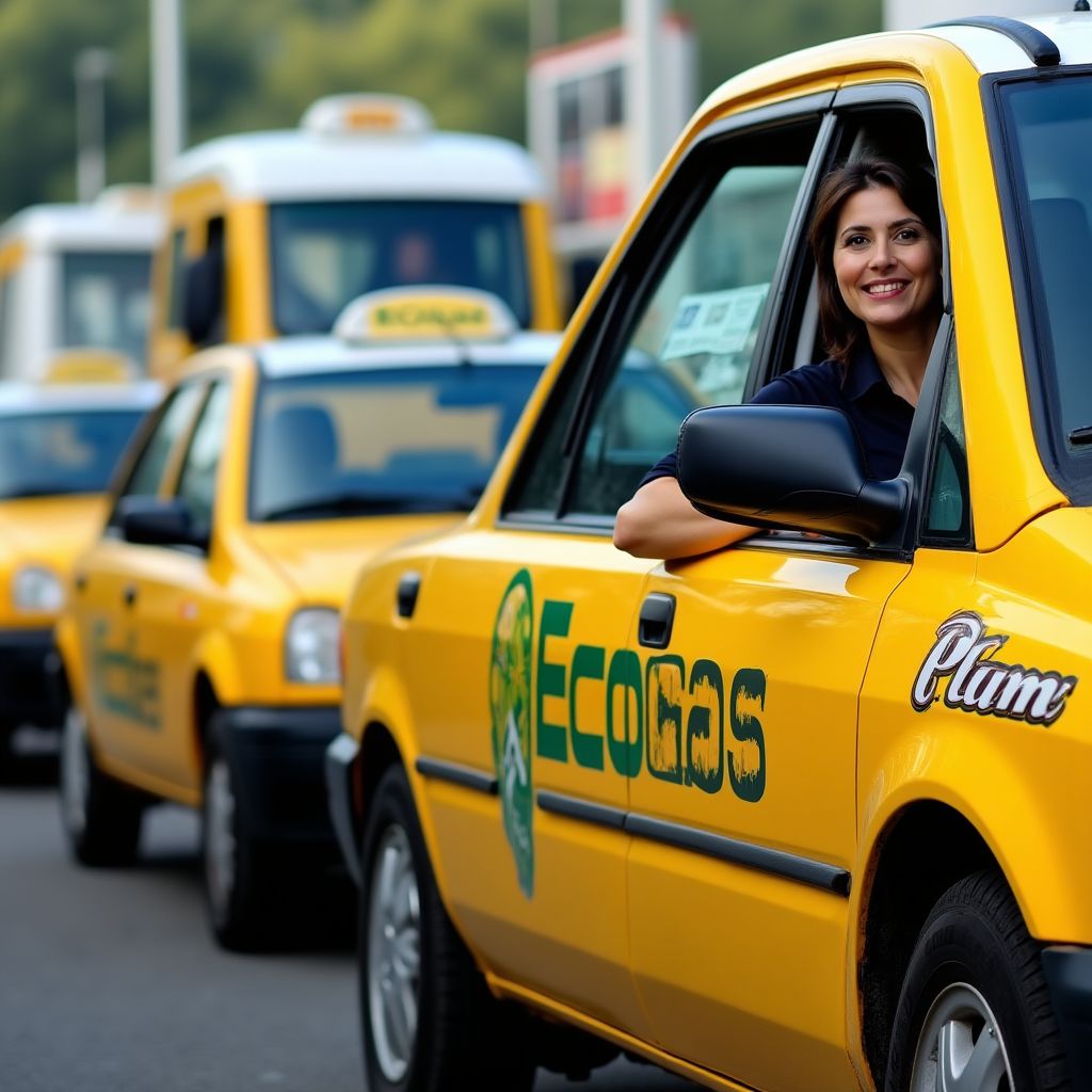 Flota de taxis convertidos a GNC ecológico